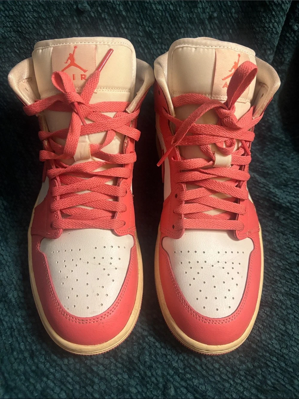 Nike High-Top Sneakers - White & Coral Pink